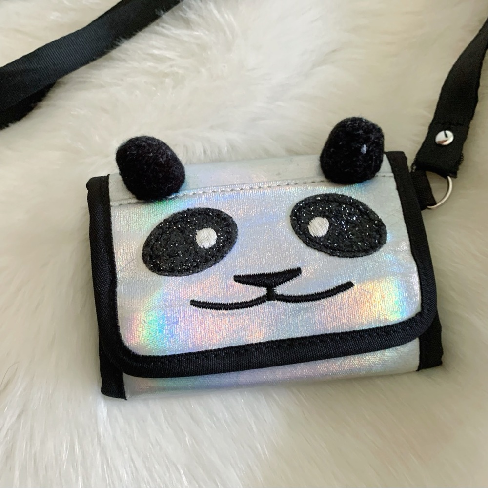 IRIDESCENT PANDA WALLET Cute Critter Velcro Wallet Purse OS